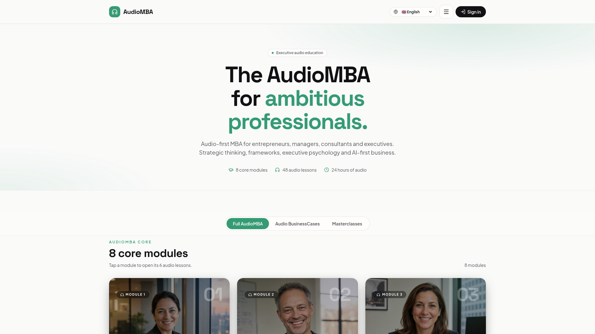 AudioMBA platform